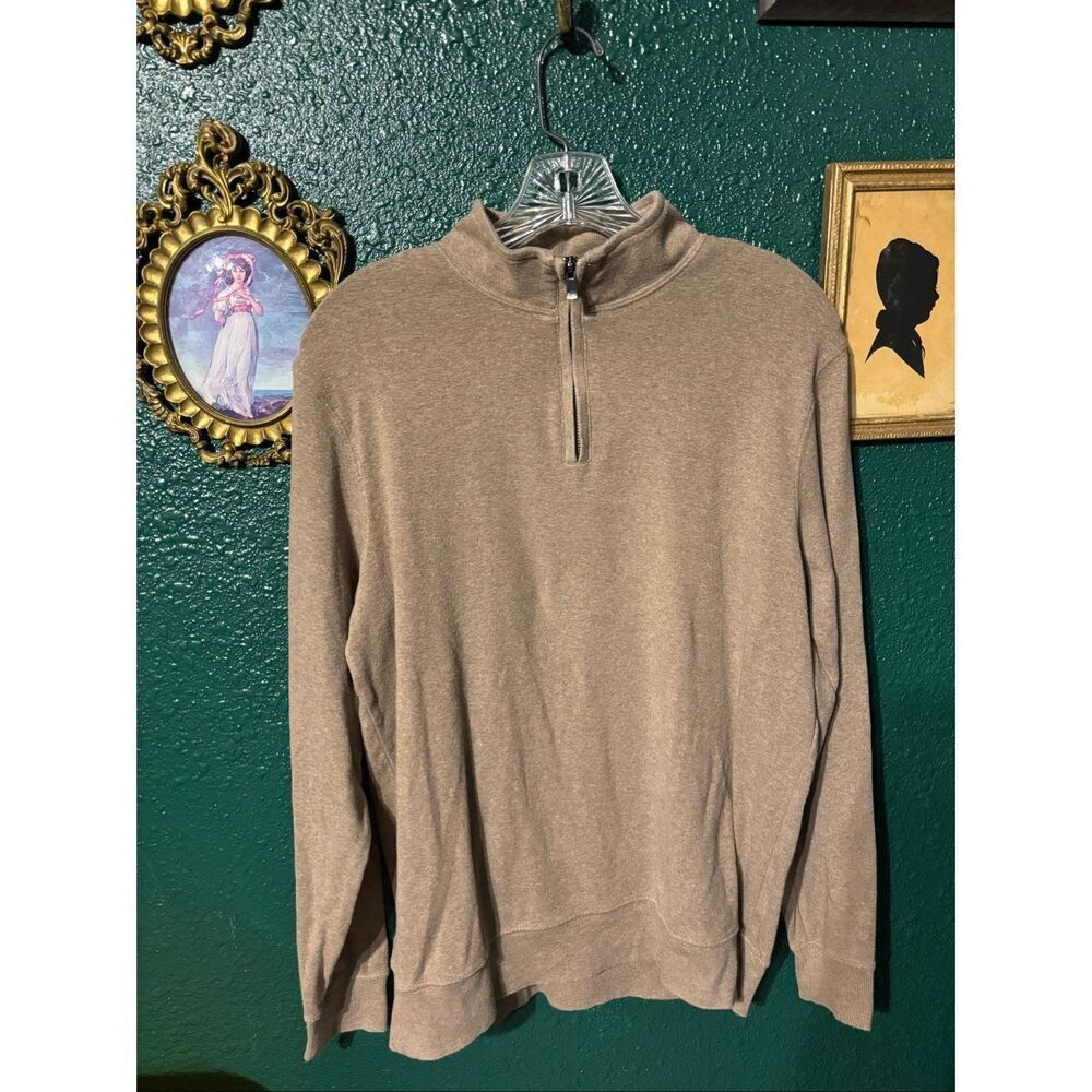 The Normal Brand Camel Brown Sweater Quarter Zip Sz Medium
